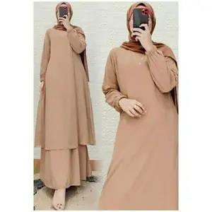 Gamis Malaysia Ceruti Full Furing Tali pinggir Terbaru Bisa COD