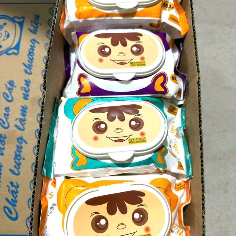 Combo 10 gói khăn ướt baby wipes bao bì 650gr