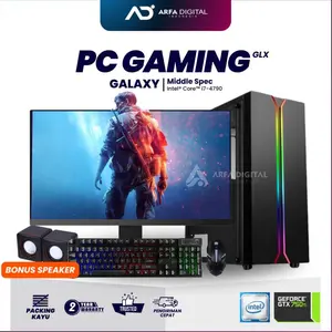 PC Rakitan FullSet Gaming Editing LiveStreaming Intel Core i7 GEN4 GALAXY | RAM 16GB - SSD 256GB - HDD 500GB | Komputer Murah Terbaik