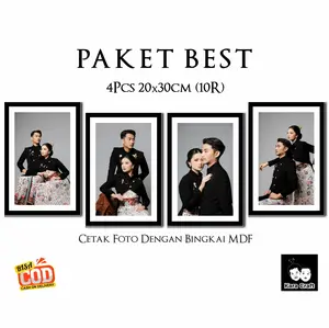 PAKET 4Pcs  CETAK FOTO 10R (20x30cm) + BINGKAI MDF aesthetic