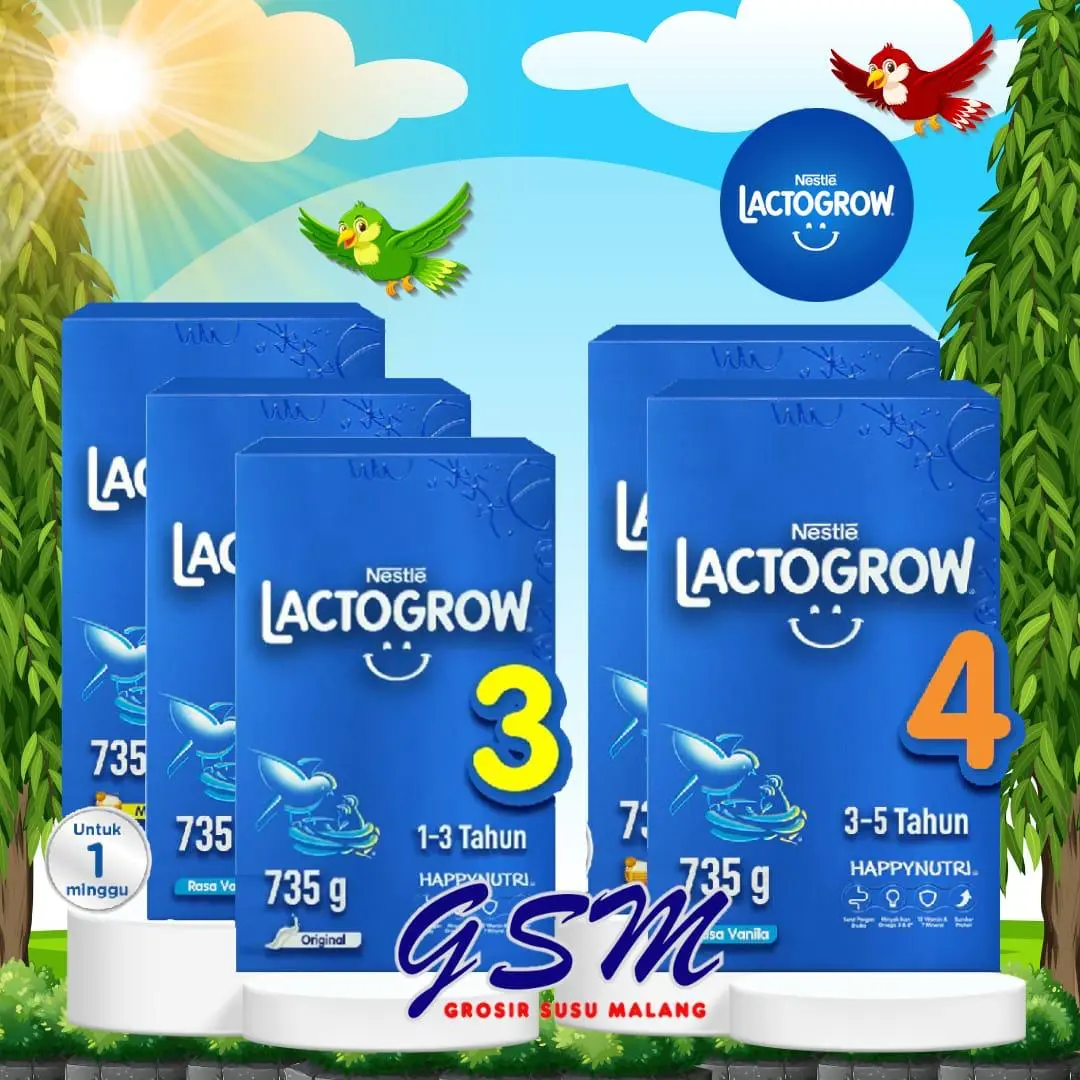 Lactogrow 3 & 4 Madu Vanila 735gr 1000gr