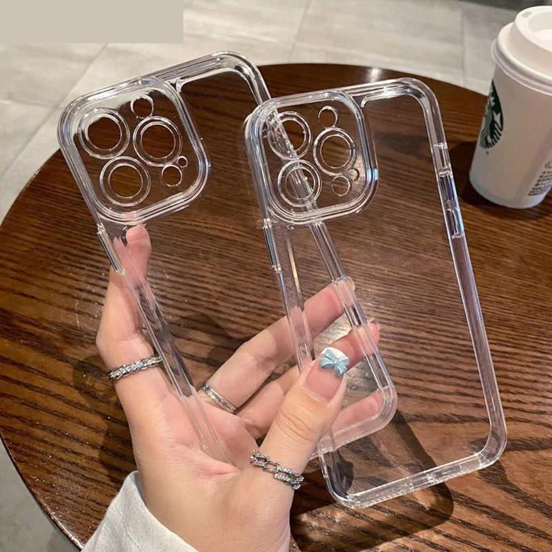 Ốp Lưng iPhone Hàn Quốc Đơn Giản Trong Suốt Ốp Điện Thoại TPU Silicon Mềm Chống Sốc Các Dòng Ip PK037