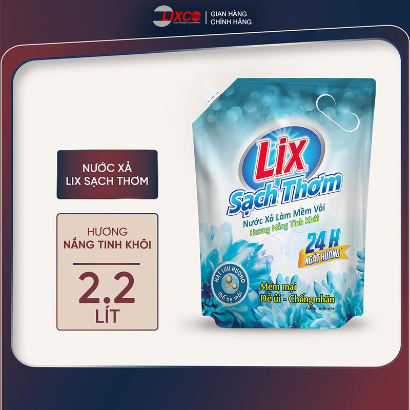  Nước xả Lix hương nắng tinh khôi 2.2l nước xả mềm vải thơm lâu 17802 