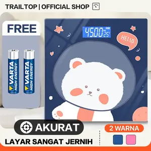 [Trailtop] Timbangan Badan DigitalKartun Pengukuran Akurat TimbanganLayar LCD Berat Max 180kg Kitchenware