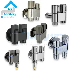Kran cabang mini kecil -stop kran cabang kloset shower mandi valve grey abu hitam black stainless stainless 1/2 inci Keran