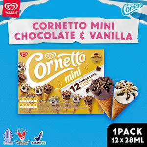 Cornetto Mini Chocolate And Vanilla 12X28ml - Wall's Es Krim / Ice Cream