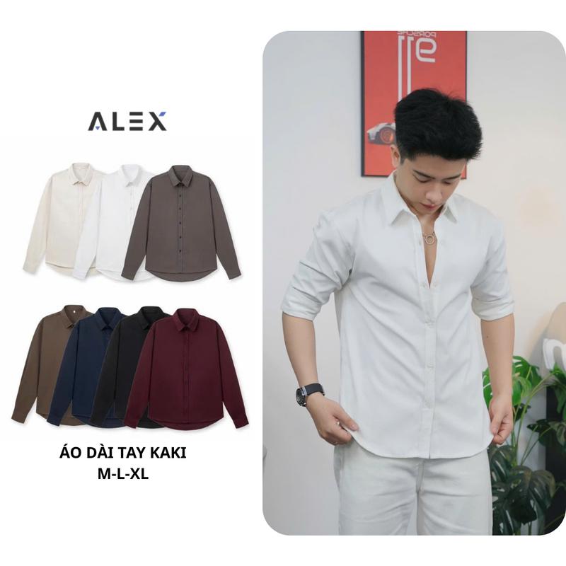 Áo sơ mi CỔ ĐỨC trơn dài tay chất kiệu KaKi Cotton mềm mịn 8 màu