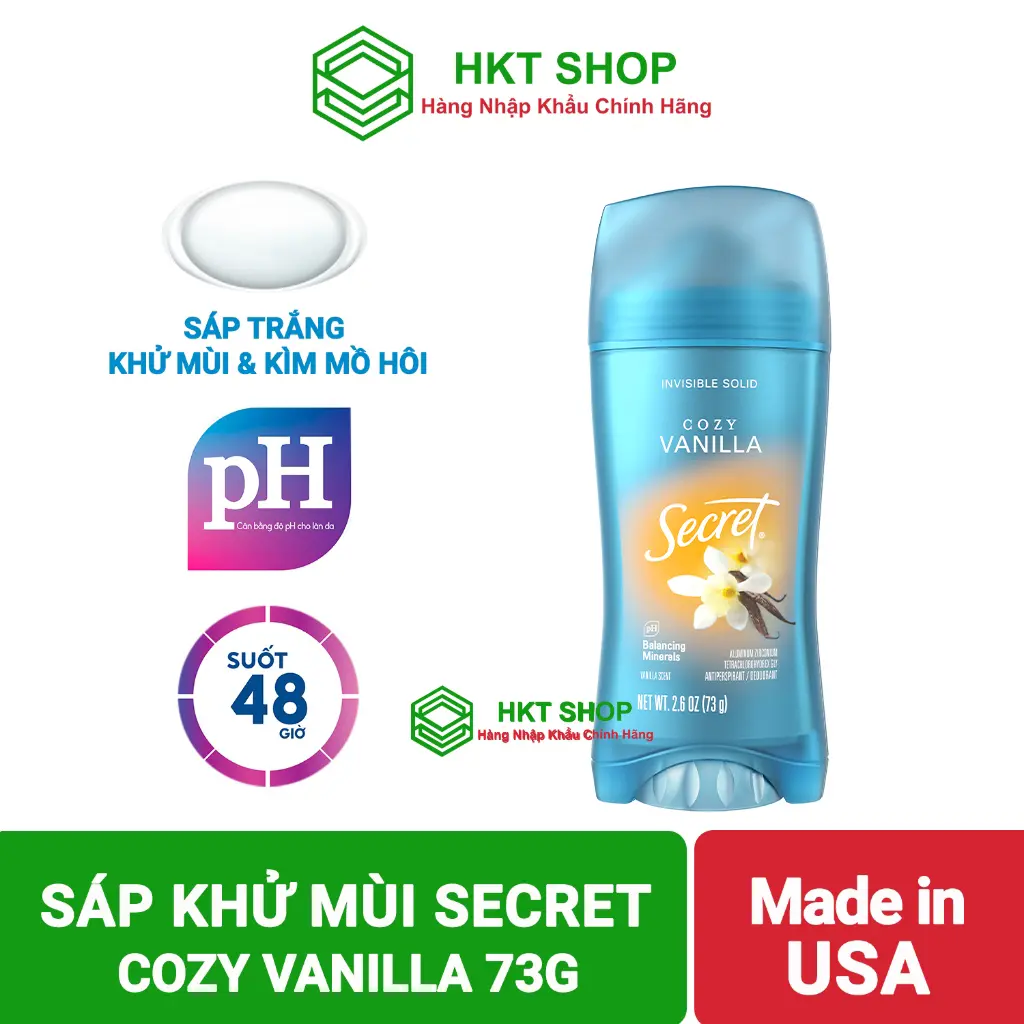 Secret vanilla sáp trắng 73g (mùi như OASIS)