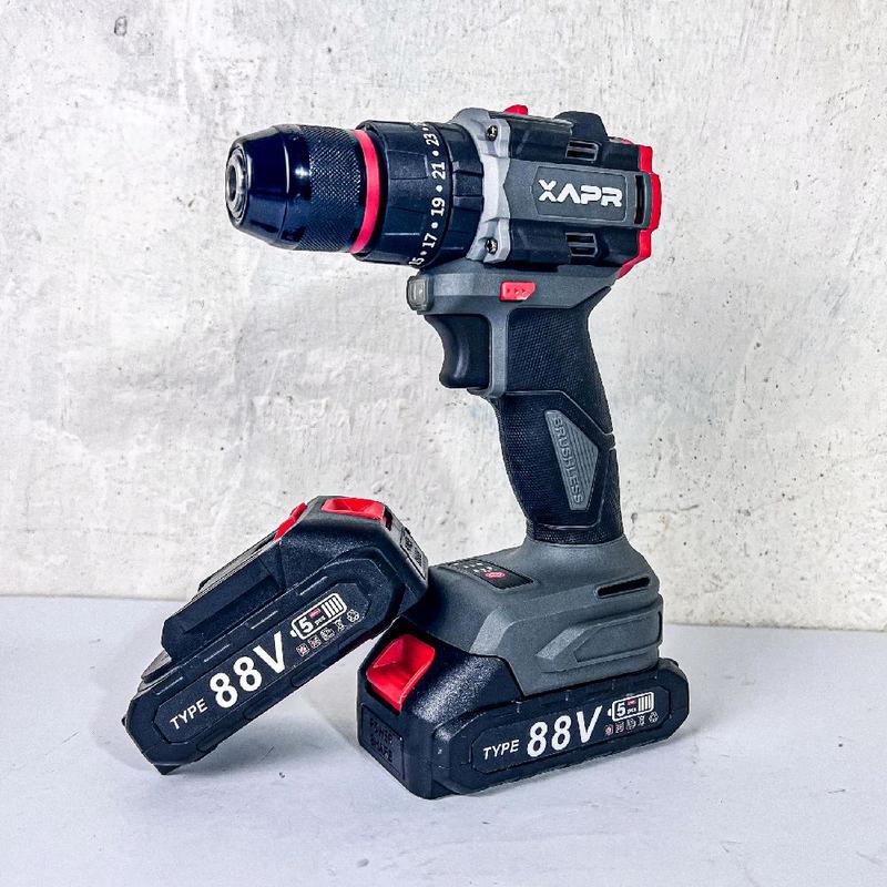 APR BOR impact drill BRUSHLESS TYPE AP85+ 10mm keyless auto lock 2baterai lxt 88vf mesin bor besi kayu driver sekrup drill 4