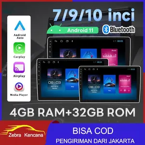 7/9/10 Inci RAM 4GB + ROM 32GB CarPlay Android Radio Mobil Otomatis Pemutar Video Multimedia IPS Layar Sentuh Input AUX Bluetooth MirrorLink Universal