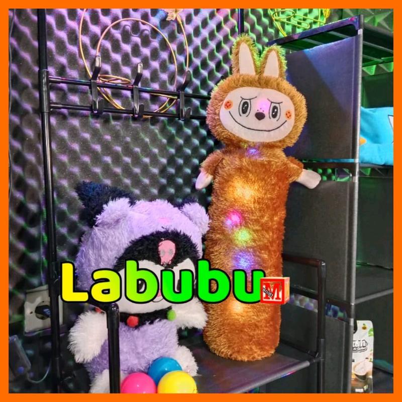 BONEKA GULING LABUBU TINGGI 70CM PAKAI LAMPU LED NYALA THE MONSTER EXCITING MACARON Toys Mainan Hadiah 7