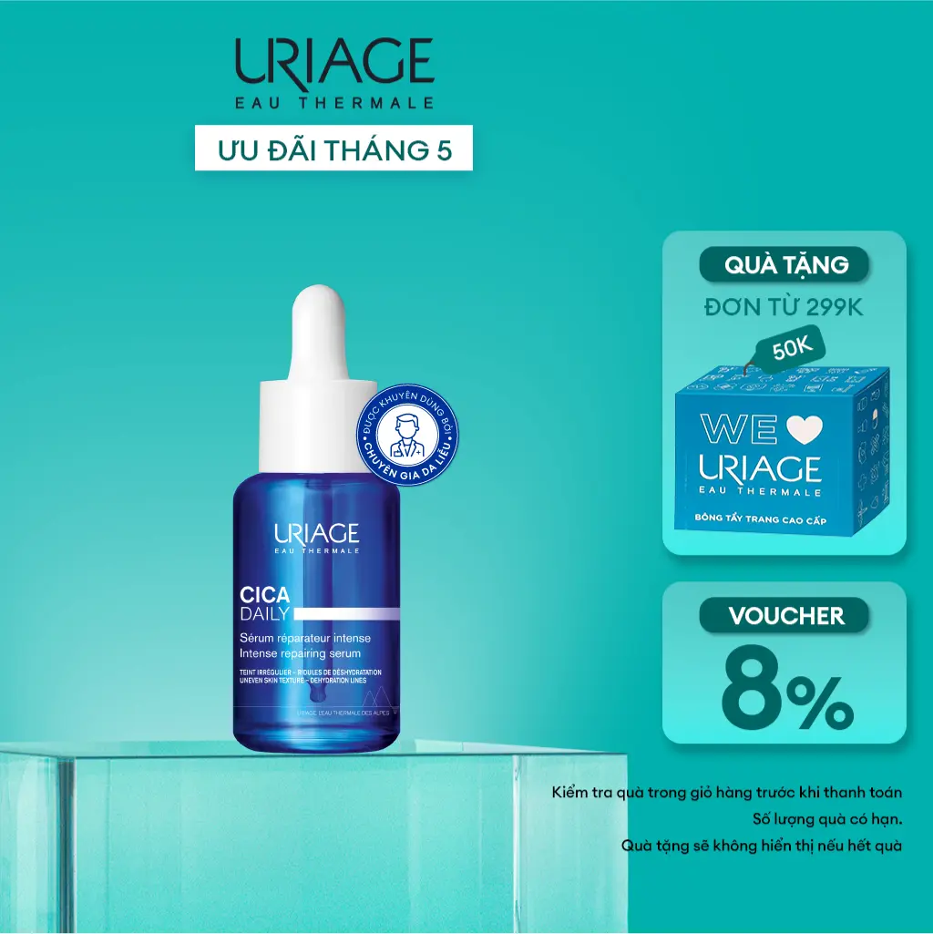 Serum giúp làm dịu và giúp phục hồi da URIAGE CICA DAILY SERUM 30ml Nữ Women Làm Đẹp Da Skincare