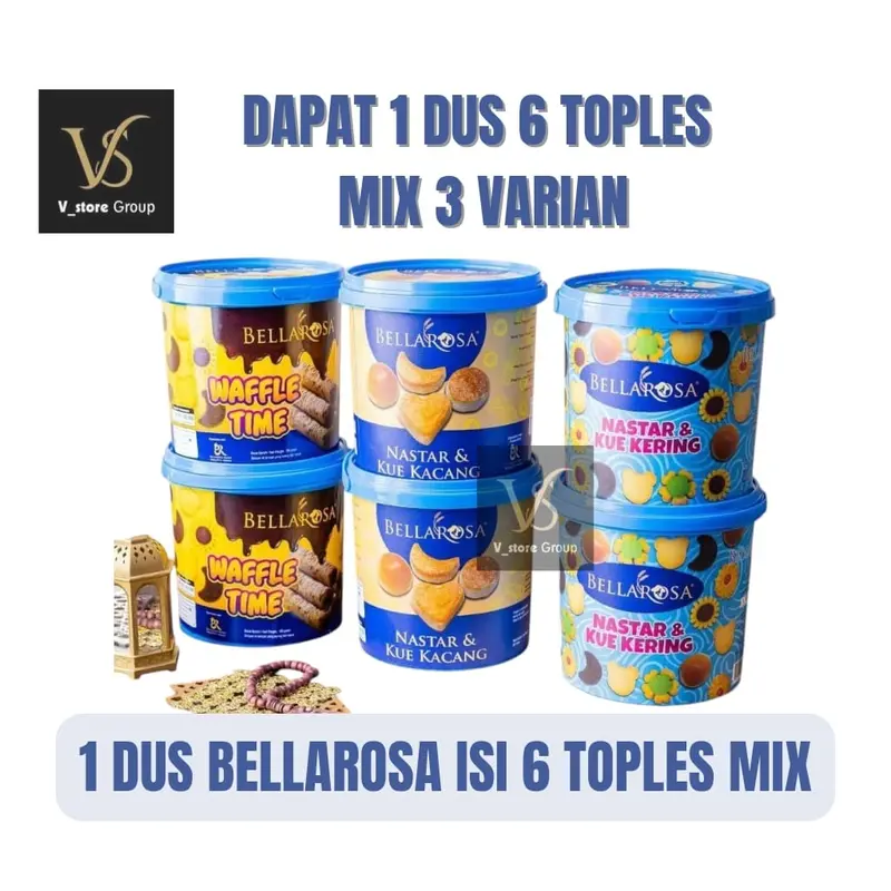 (DAPAT 1DUS ISI 6TOPLES MIX) Bellarosa Nastar & Kue Kering cookies -Bellarosa nastar&kue kacang-Bellarosa Waffle Time( 1 Dus isi 6 Pcs ) Camilan Food Snacks Butter Biskuit Kukis 0