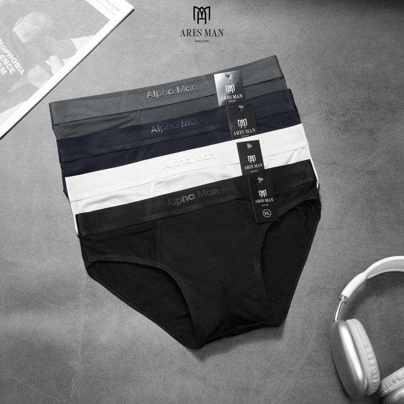 Combo 4 Quần Sịp Nam tam giác Alpha Man sịp cao cấp, Quần Sịp Xì Nam thun lạnh 4 màu, Co Giãn 4 chiều thấm hút mồ hôi (che tên sản phẩm khi giao hàng) Alpha Man 3.0