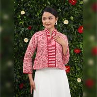 Gambar NONA RARA - Savita Dobi Merah Putih T4434, Baju kerja batik blouse wanita modern - S dari Nona Rara Batik Kota Administrasi Jakarta Timur 2 Tokopedia