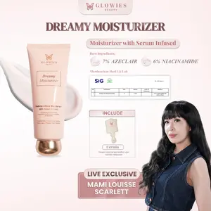 [SPESIAL TAP] Glowies Beauty Dreamy Moisturizer 80ml Pelembab wajah Formulasi Korea 7% Azeclair 6% Niacinimide Alpha Arbutin 5x Ceramide membantu Mencerahkan Menghilangkan jerawat PIE PIH Memperbaiki Skin Barrier dan Acne Repair Busui Friendly