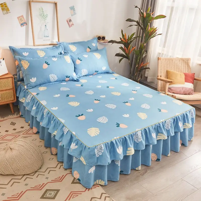 Váy Ga Trải Giường Công Chúa, Phong Cách Hàn Quốc, Cùng Mảnh, Chống Trượt, Chăn Ga Trải Giường Ren Hai Mặt, Thích Hợp Cho Tất Cả Các Mùa, Ss242024 6