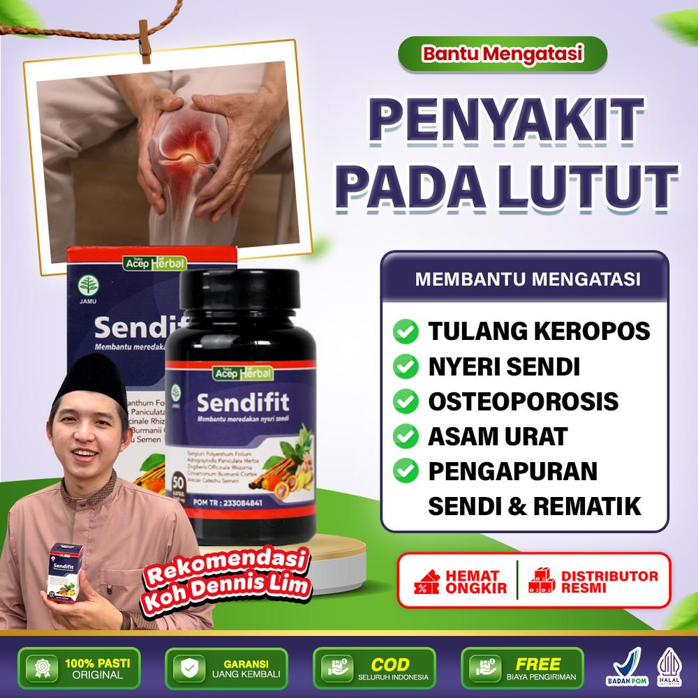 Sendifit Asli Untuk Asam Urat dan Rematik - Sakit Lutut - Pengapuran Sendi - Lutut Keropos - Pelumas Sendi - Osteoporosis - Pemulihan Patah Tulang - 50 Kapsul - Herbal Alami