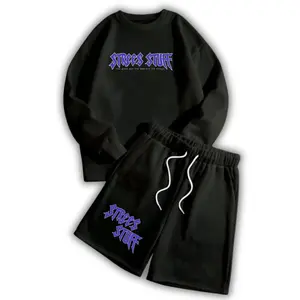 STREES One Set Crewneck & Shortpant StreesStuff Setelan Berbahan Kain Fleece Lembut Adem Size M-XL