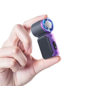 氷冷プレート付きミニハンディファン USB充電式 ポケットサイズの強力送風ミニ扇風機 夏旅行・ライブ・メイク時に最適