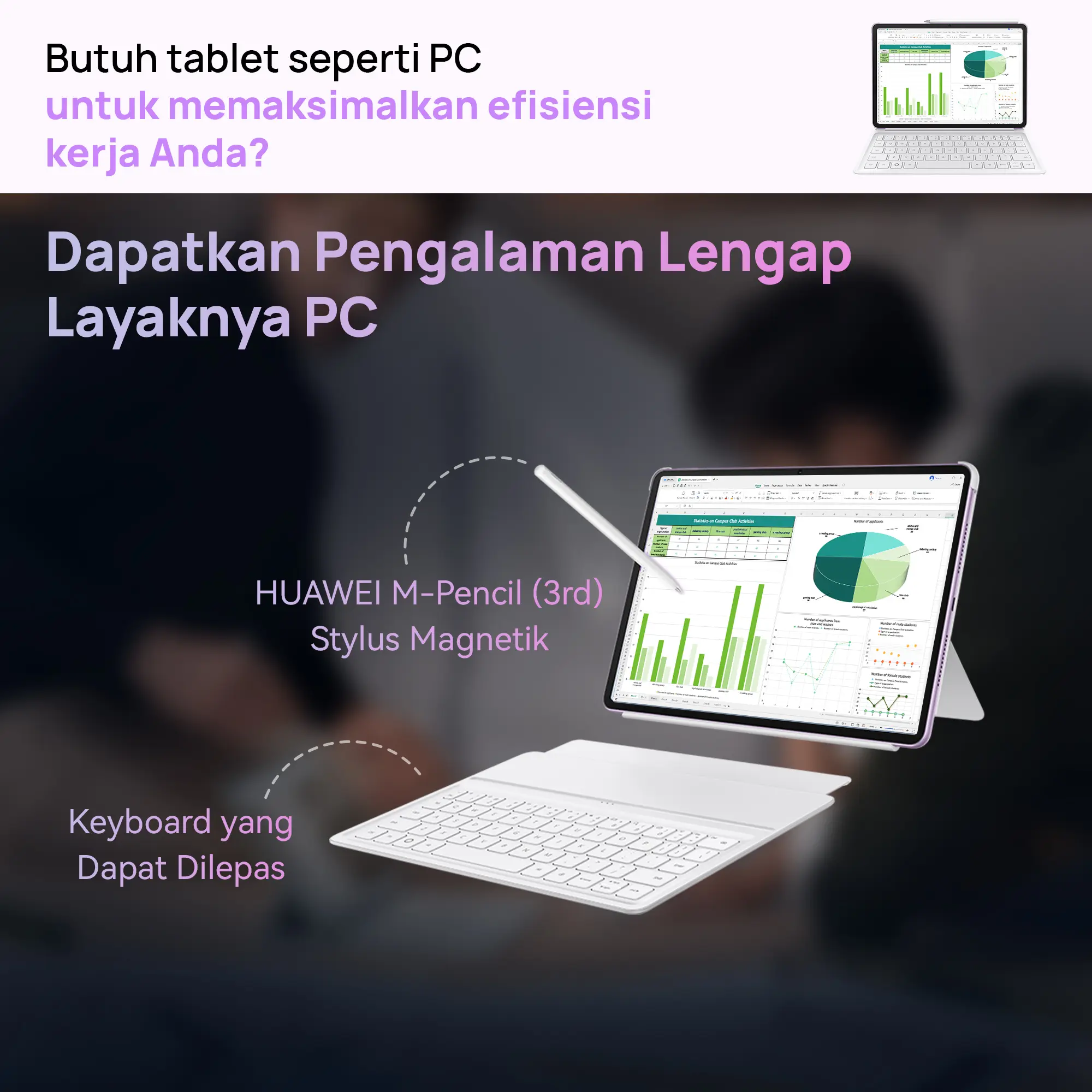 HUAWEI MatePad 11.5-inci 2025 Tablet | WPS Office 2.0 Tingkat PC Eksklusif | Layar Papermatte | 10,100 mAh 40W HUAWEI SuperCharge