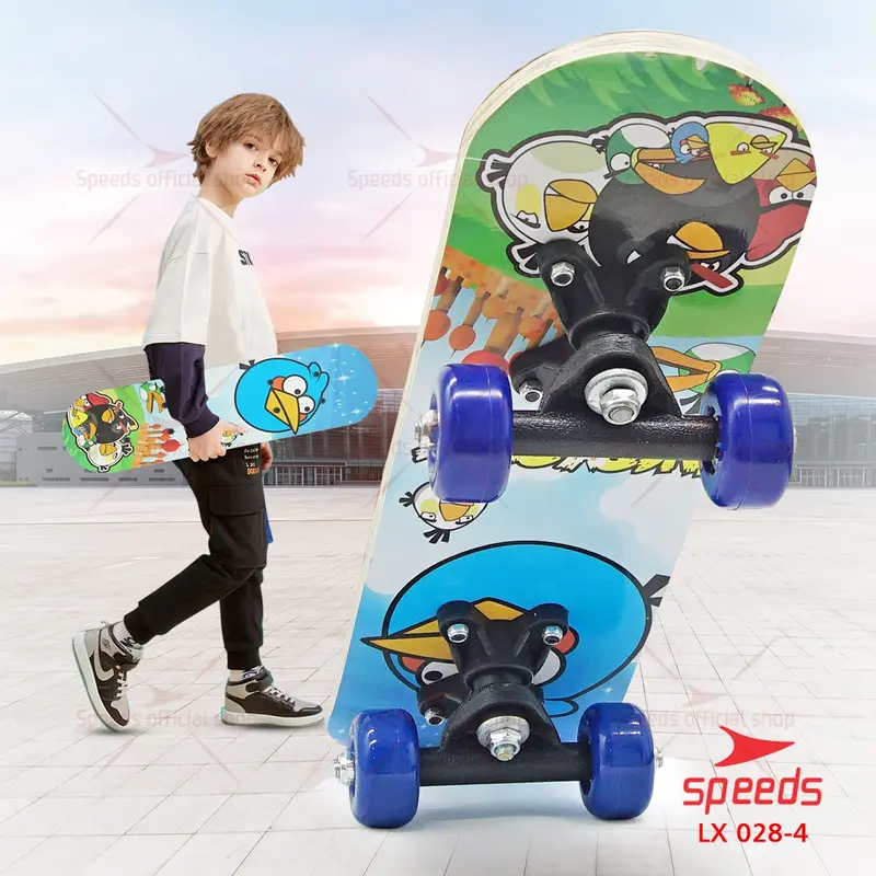 SPEEDS Mainan Skateboard Anak Full Set Anak2 Kids Kayu Canada Papan Roda PVC Outdoor 028-2406 3