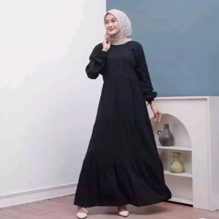 COD Gamis Rempel Susun Tiga 2025/Gamis wanita /Gamis Rempel Premium TERLARIS