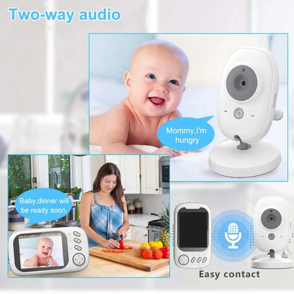 3.5-Inch Baby Monitor Real-Time Video Care Baby Monitor Upgraded Camera