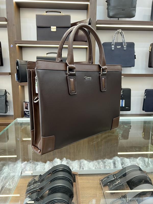 Túi Xách Da Nam Công Sở Chính Hãng GENCE GCE29 Da Bò Cao Cấp Màu Nâu