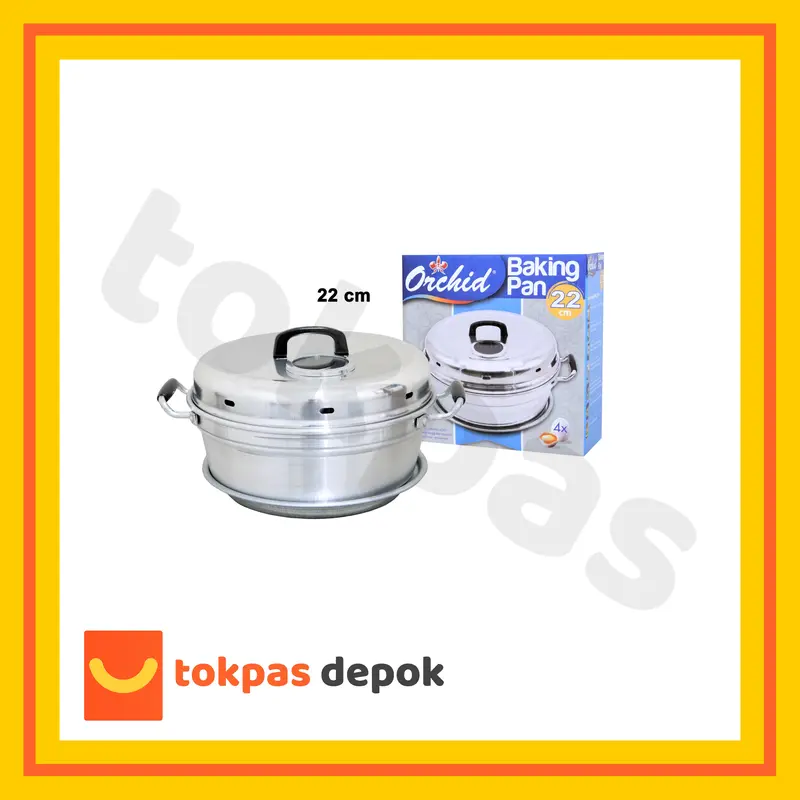 Baking Pan Orchid 22 24 28 cm Alat Pemanggang Kue Bolu Cake Loyang Kaca Kitchenware Panci baking pen promo loyang  sultan  anti  lengket cetakan  bolu  panggang loyang  kue  kering 3