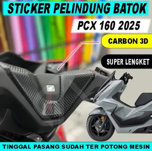 STRIPING STICKER CARBON 3D DOFF PELINDUNG BATOK (BAGIAN STANG) PCX 160 TERBARU 2025  STICKER CARBON 3D DOFF SUPER LENGKET STICKER BATOK (BAGIAN STANG) PCX 160 TERBARU 2025