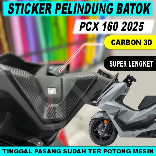 STRIPING STICKER CARBON 3D DOFF PELINDUNG BATOK (BAGIAN STANG) PCX 160 TERBARU 2025  STICKER CARBON 3D DOFF SUPER LENGKET STICKER BATOK (BAGIAN STANG) PCX 160 TERBARU 2025