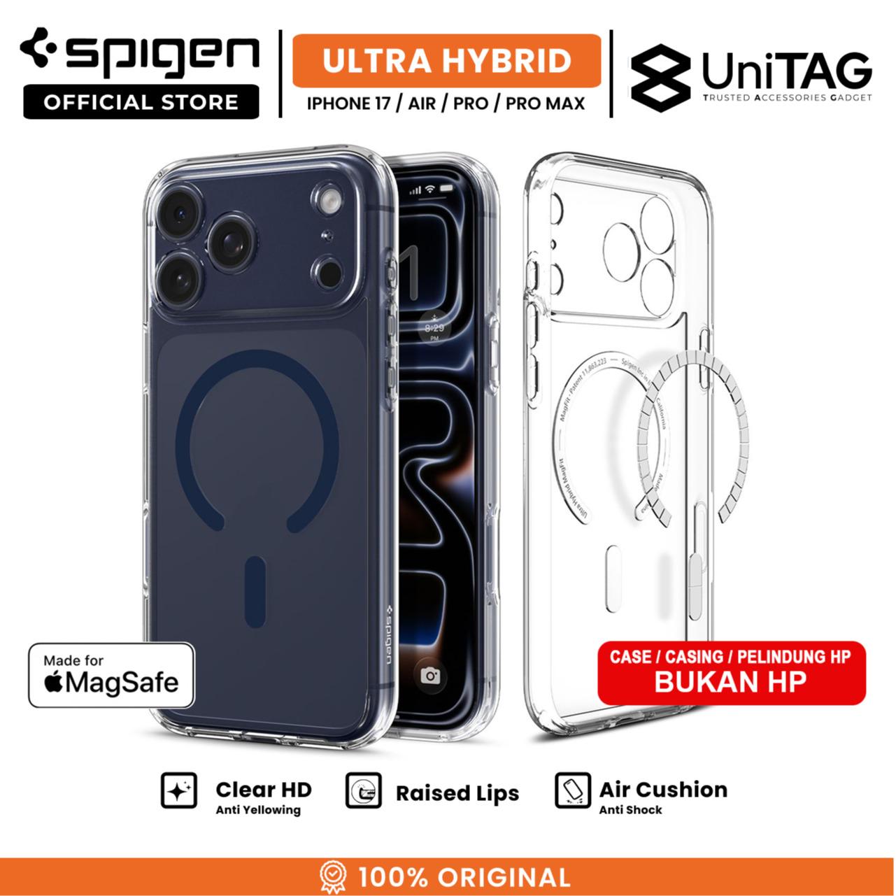 Spigen iPhone 17 Pro Max Case Ultra Hybrid MagFit - Clear Deep Blue ACS11108 (Offline SKU)