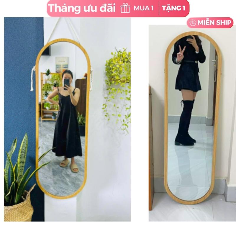 Gương soi toàn thân treo tường, gương Trang Trí Nhà đủ kích thước, Gương Toàn Thân gương viền gỗ decor phòng cực đẹp, tặng dây thừng và đinh treo không cần khoan tường.