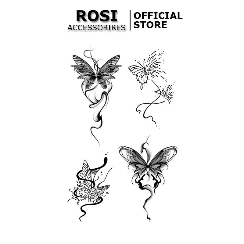 Hình xăm mini nhiều họa tiết hình bướm HC-418 hình xăm dán 15 ngày chống nước thời trang