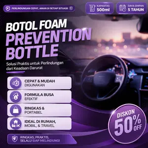 [COD] Foam Prevention Bottle 500ml Merah Mencolok dengan Dudukan Praktis untuk Rumah Kantor & Mobil Tahan Lama & Aman