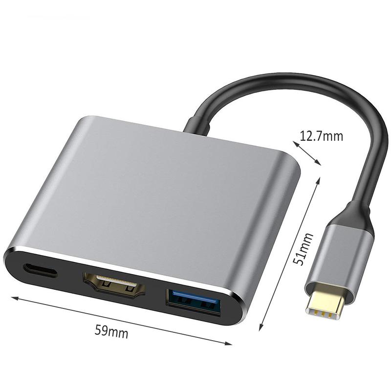 Product Introduction of 3in1 USB 3.1 Type-C HUB to HDMI 4K USB3.0 PD Charging USB C Docking Station Extend Display Adapter for Laptop Macbook Phone iPad Pro Tablet Switch 21
