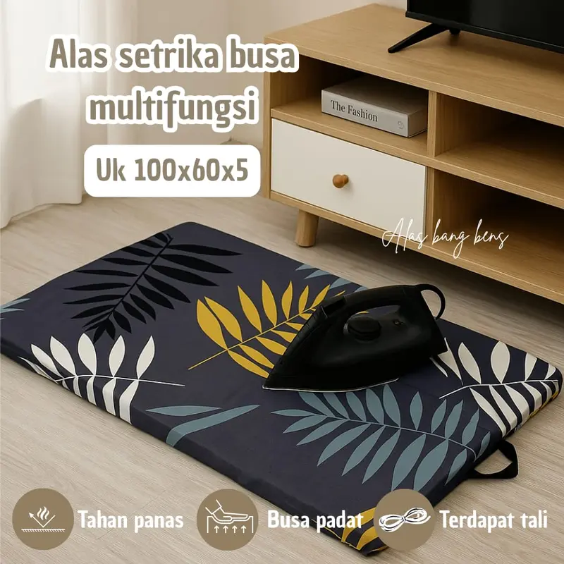 Alas Setrika Busa Jumbo Portable Uk 100x60x5 Alas Gosok Anti Lengket Tahan Panas Busa Padat Terdapat tali untuk mengikat gulungan Gantungan 0