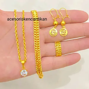 set perhiasan  tembaga  gelang kelabang anti karat dan luntur