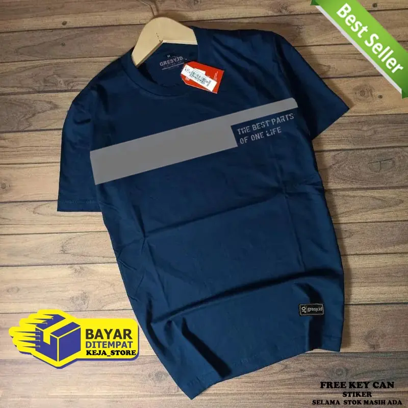 GRESY ID - Kaos distro Pria Katun combad 30s Baju Kaos Pria Dewasa Lengan Pendek Terbaru Atasan Cowok kekinian Keren Kain Combed Sablon Karet