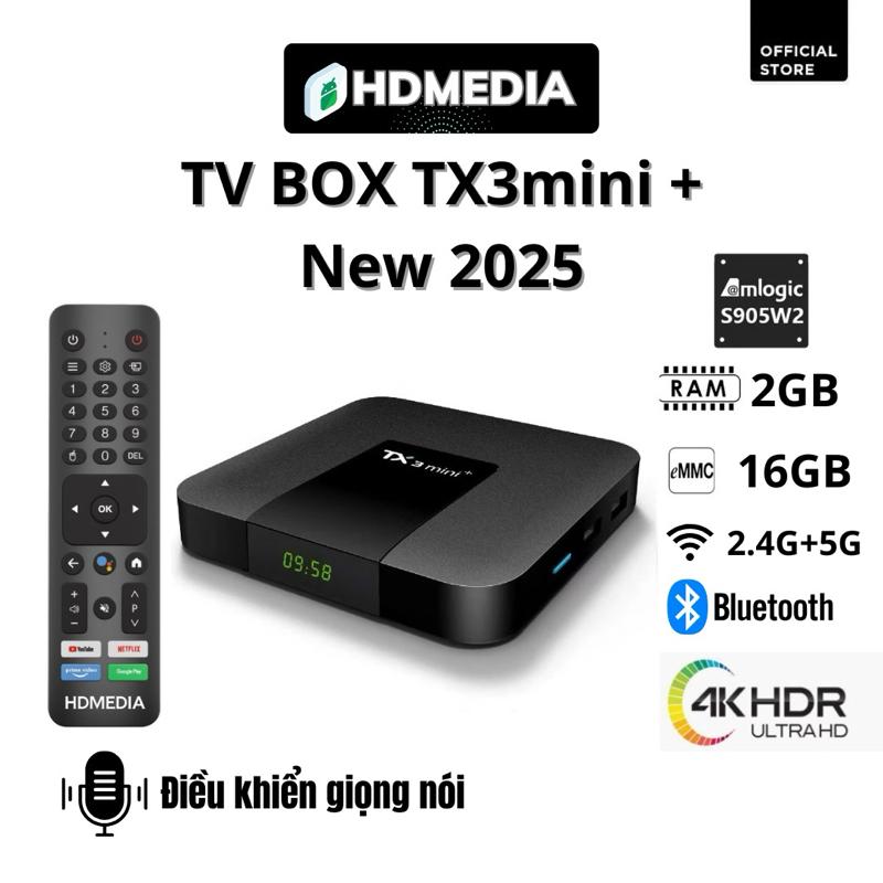 TV BOX HDMEDIA TX3 Mini+ 2025 Điều Khiển Giọng Nói Chip S905W2 cực mượt Bảo Hành 1 Năm
