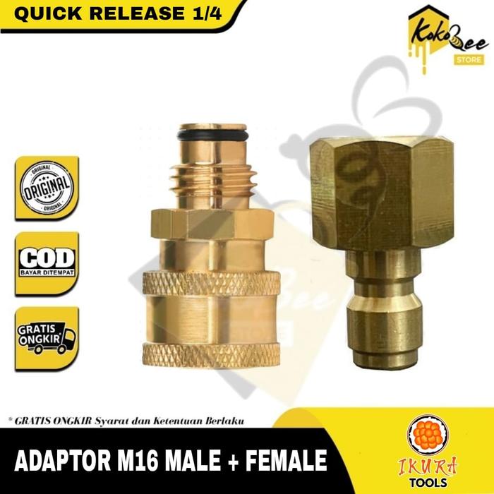 Jual IKURA TOOLS Adaptor M16 F14 Male Female Quick Release Adapter ...