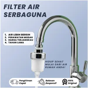 Filter Air Keran Penyaring Air Kran untuk Dapur & Kamar Mandi One Home Filter Kran Air Bersih Rumah Tangga Penjernih Air Sumur Kuning Filter Keramik Karbon Aktif Saringan Kran Air Filter Anti Kotoran, Karat, Dechlorinasi