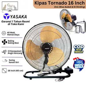 (COD) Kipas Angin Tornado Besi 16 Inch 12 Inch 2in1 Original Kencang Hemat Daya