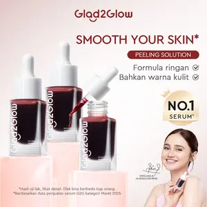 【3PCS】Glad2Glow Peeling Solution 15ml AHA BHA PHA INTENSIVE 1/2/3pcs Wajah Mencerahkan serum membantu mencerahkan bright clean glowing melembutkan