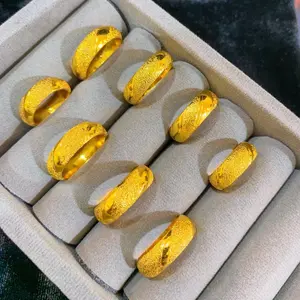 Cincin Tunangan PP Bahan Crum Super Premium Emas 24K Wanita Tahan Lama - Gold