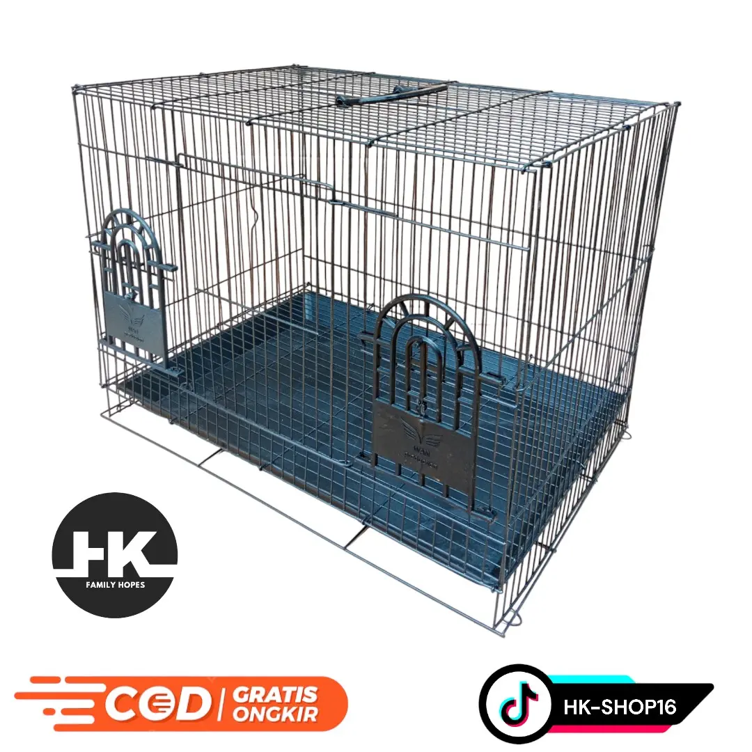 kandang soliter umbaran / kandang burung / kandang hamster uk 43x30x32 termurah gratis nampan dan tempat makan 2 pcs