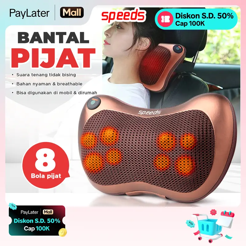 [8 Bola] Bantal Pijat Relaksasi Leher Punggung Mobil Rumah 202-1