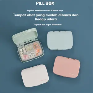 Kotak Pil Vitamin 7 Hari Organizer Premium - Desain Minimalis Warna Pastel (Biru Mint, Pink Blush, Lavender, Sage Green) dengan Travel Case & Pengingat Harian