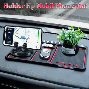 Holder Hp Mobil Phone Holder Mat Alas Mobil Dashboard 3 in 1 Anti Slip Multifungsi Universal Stand Holder Car Mount
